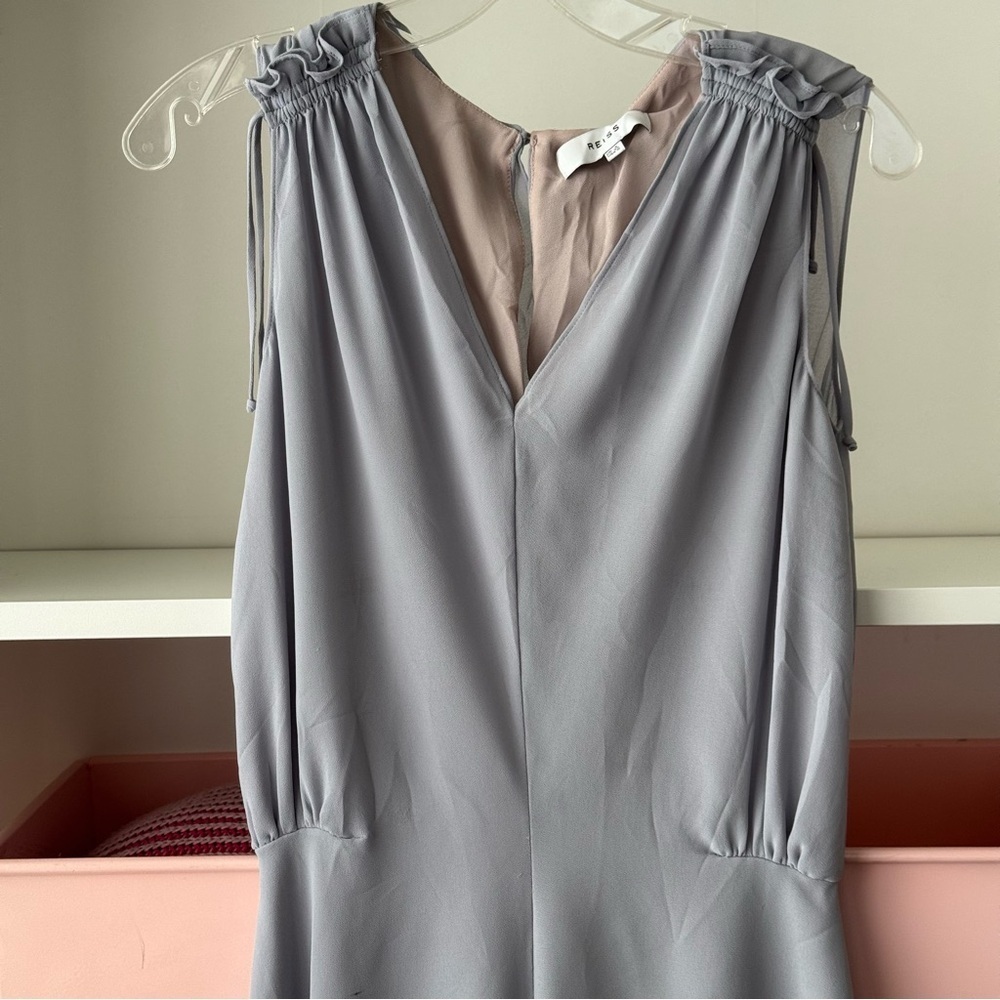 REISS Stellie Ruffle-Shoulder Dress - Picture 7 of 11